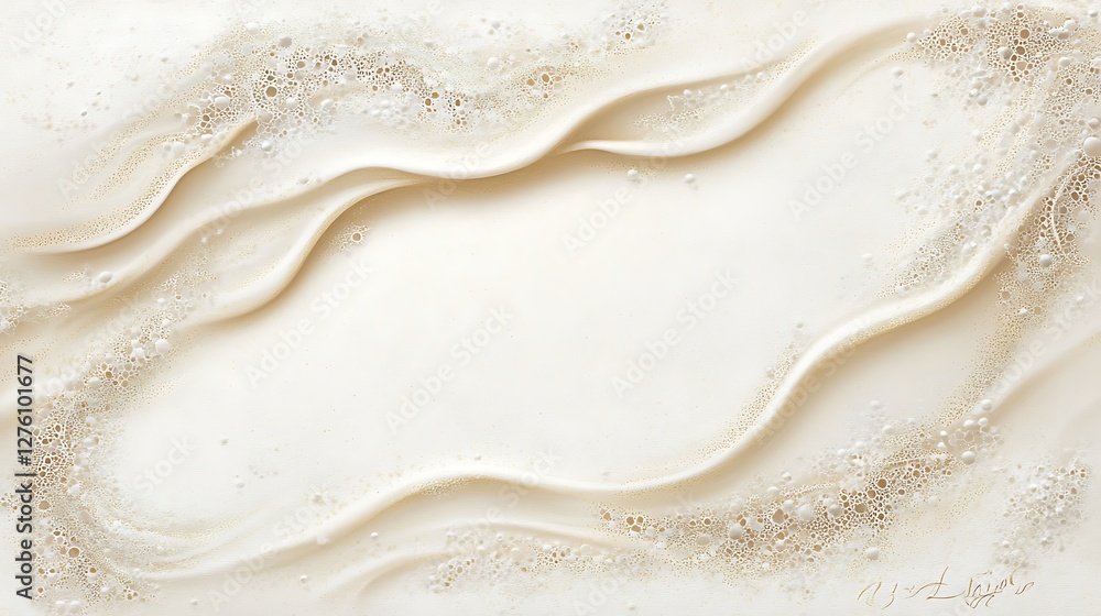 Creamy Waves Abstract Art Design With Bubbles Creamy Waves Abstract Art Design With Bubbles