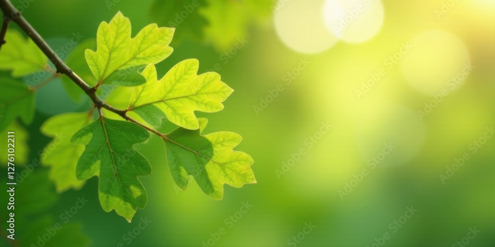 Vibrant Green Leaves Basking in Sunlight, a Serene Springtime Scene of Nature's Renewal Vibrant Green Leaves Basking in Sunlight, a Serene Springtime Scene of Nature's Renewal