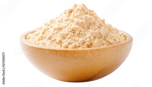 Golden Yellow Gram Flour in Wooden Bowl