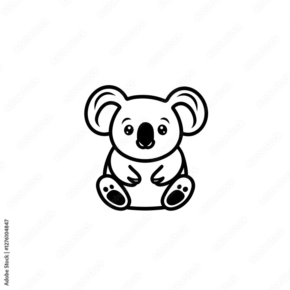 Naklejka premium Adorable Koala: Minimalist Line Art Design. Perfect for gifts!