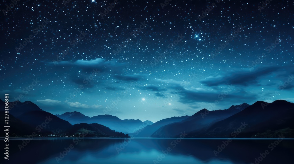 Naklejka premium way star sky night