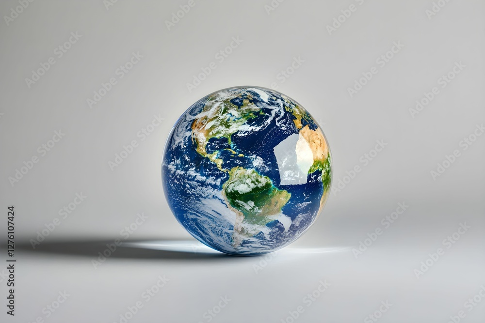 Globe showing detailed geographical features and natural colors of Earth Globe showing detailed geographical features and natural colors of Earth