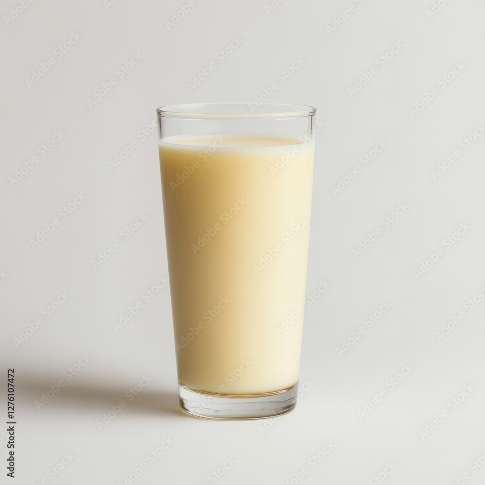 Refreshing Glass of Creamy Yellow Beverage. Refreshing Glass of Creamy Yellow Beverage.