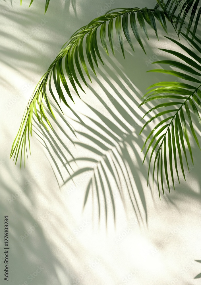 Fototapeta premium Windblown Palm Leaf Shadow Motion Video