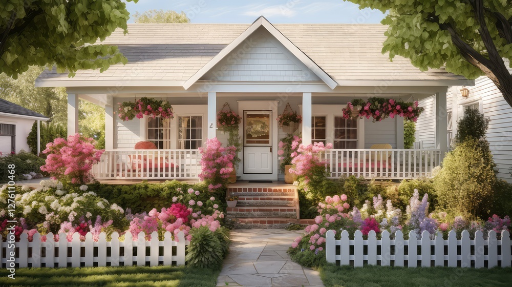 Fototapeta premium rustic suburban house front