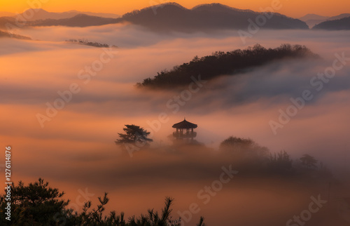 산,설경,구름,운해