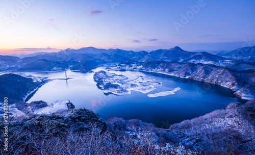 산,설경,구름,운해