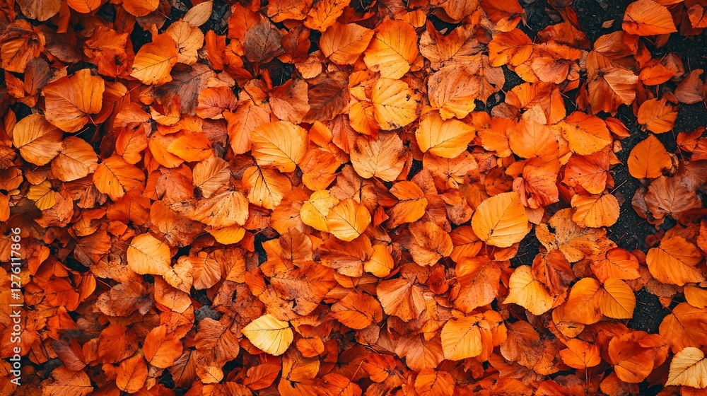Warm Autumn Landscape with Crisp Leaves and Empty Space for Text Warm Autumn Landscape with Crisp Leaves and Empty Space for Text