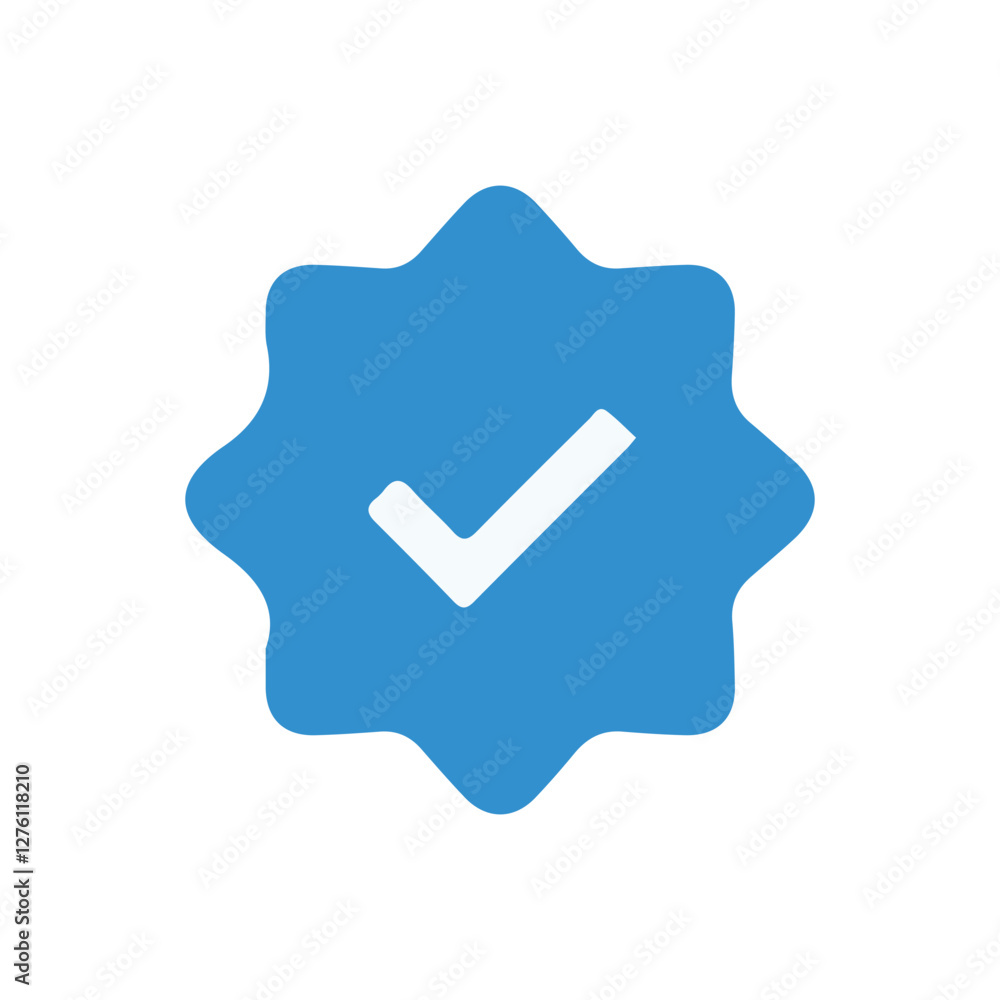 Check mark verified account icon. Profile verification icon. Checkmark Facebook, Instagram, Tiktok and Twitter profile badges. Vector illustration eps 10 Check mark verified account icon. Profile verification icon. Checkmark Facebook, Instagram, Tiktok and Twitter profile badges. Vector illustration eps 10