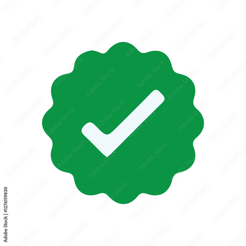 Check mark verified account icon. Profile verification icon. Checkmark Facebook, Instagram, Tiktok and Twitter profile badges. Vector illustration eps 10 Check mark verified account icon. Profile verification icon. Checkmark Facebook, Instagram, Tiktok and Twitter profile badges. Vector illustration eps 10