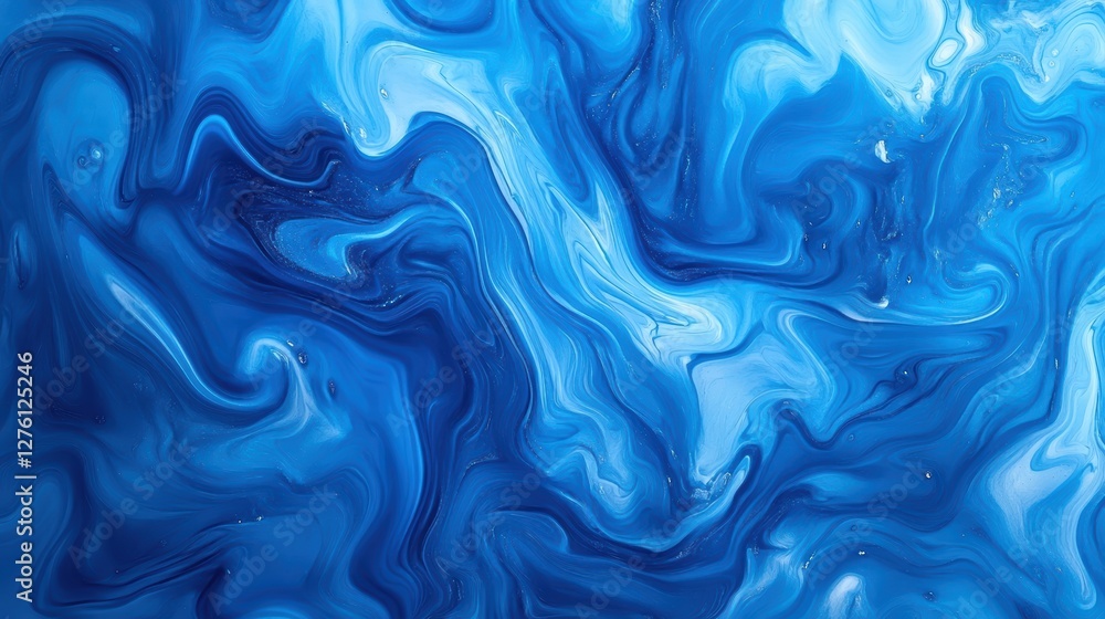 Obraz premium abstract blue liquid marble texture