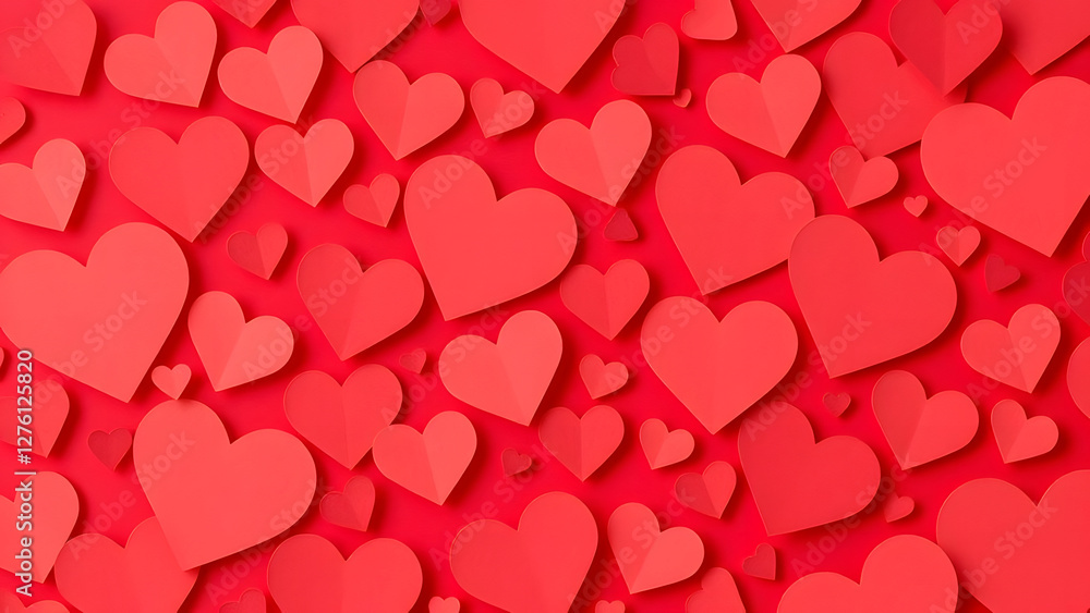 Seamless red hearts pattern on a romantic background Seamless red hearts pattern on a romantic background