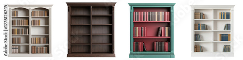 Elegant and organized bookshelves showcasing a variety of books in different styles colors and decor creating a cozy and intellectual atmosphere perfect for a home office or library setting