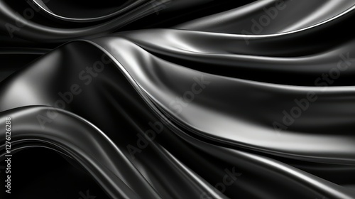 glossy black silver background