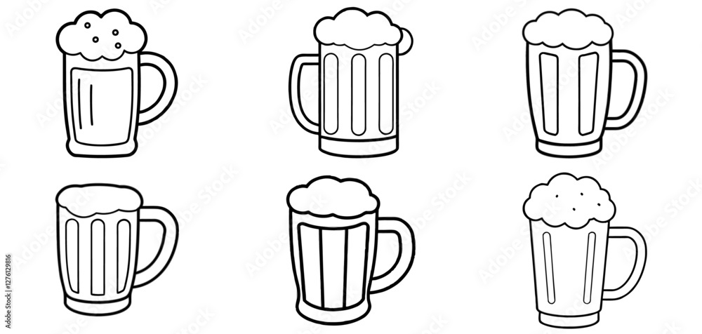 Beer Mug Outline Coloring Page Printable Line Art Drawing Beer Mug Outline Coloring Page Printable Line Art Drawing