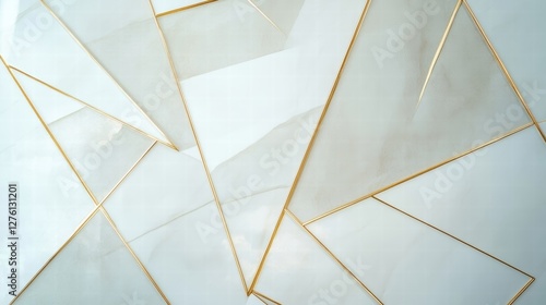 Wallpaper Mural abstract geometric white and gold background Torontodigital.ca