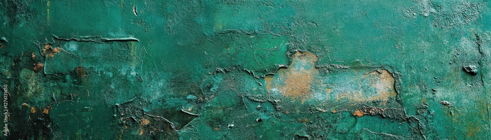 Distressed fern green metal surface, slight oxidation, unique minimalist background Distressed fern green metal surface, slight oxidation, unique minimalist background