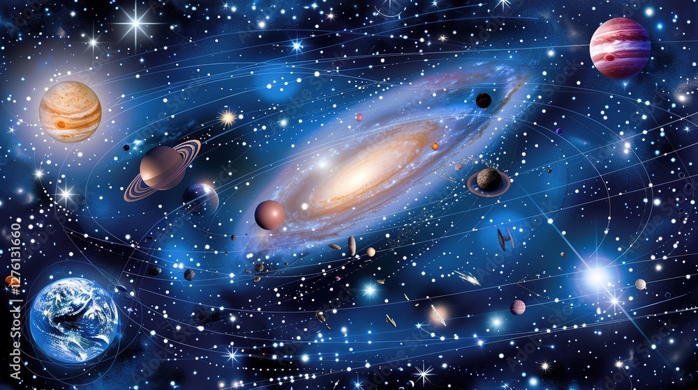 Obraz premium Universe_blue_galactic_background