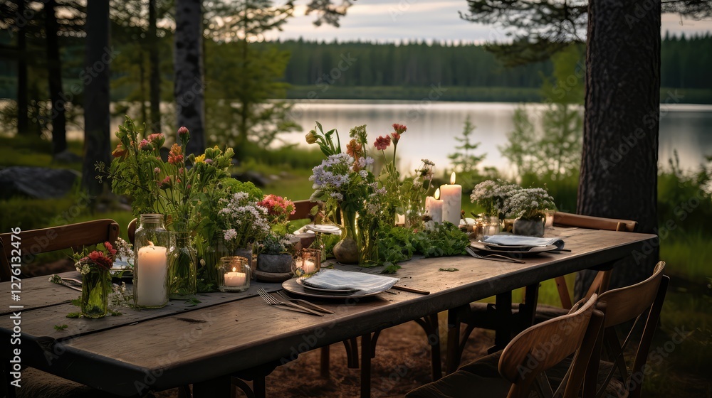 Obraz premium rustic sweden table