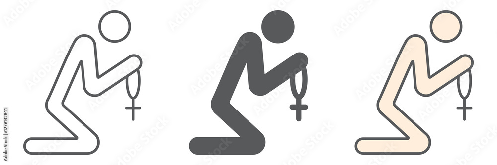 Prayer line icon collection, religious and pray, person icon set, vector graphics, a linear pattern on a white background, eps 10. Prayer line icon collection, religious and pray, person icon set, vector graphics, a linear pattern on a white background, eps 10.