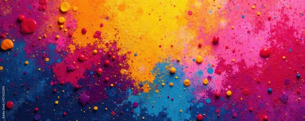 Fototapeta premium Abstract grunge texture; vibrant paint splatters, layered hues , tone, messy