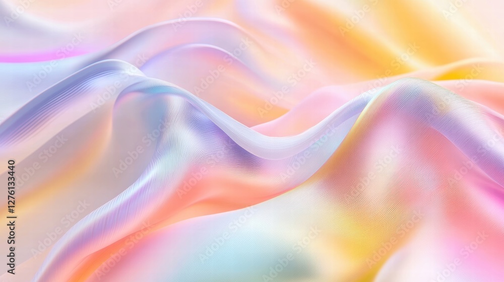 Obraz premium pastel rainbow silk fabric drape