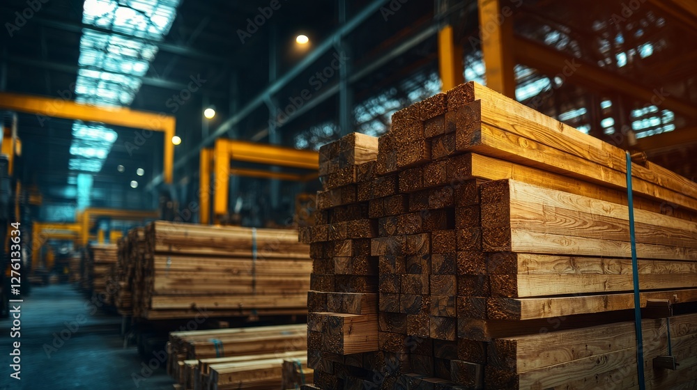 custom made wallpaper toronto digitalIndustrial Lumber Stacking Process in Warehouse Environment Detailed Photography of Timber Arrangement Urban Setting
