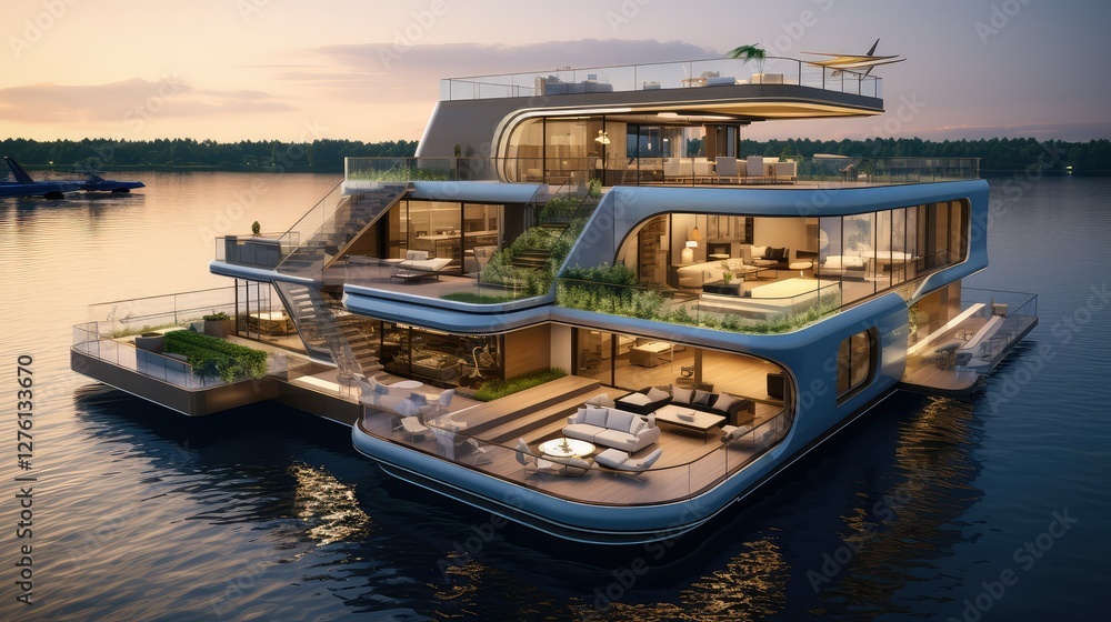 Obraz premium levels floating house