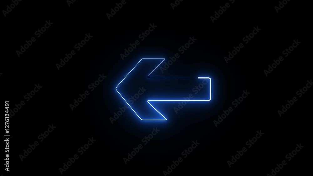Arrow-shaped neon sign. Directional arrow icon Neon arrow symbol icon. Directional sign arrow points left to right . isolated on black background. Arrow-shaped neon sign. Directional arrow icon Neon arrow symbol icon. Directional sign arrow points left to right . isolated on black background.