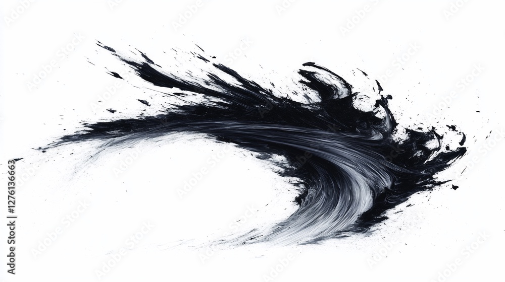 Abstract Ink Splash: A Dynamic Composition in Shades of Black Abstract Ink Splash: A Dynamic Composition in Shades of Black