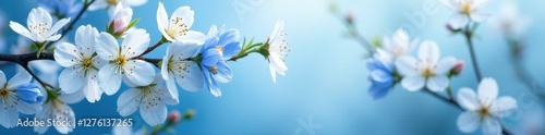 Delicate blue and white flower crown, blossoms intertwined , flower crown, image, pastel