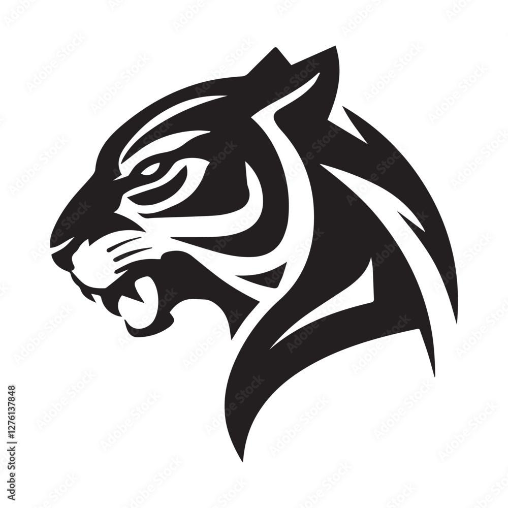 Fototapeta premium Silhouette of tiger head logo