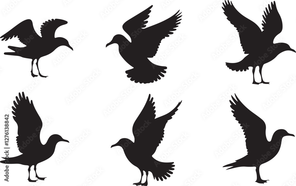 Obraz premium Seagull silhouettes