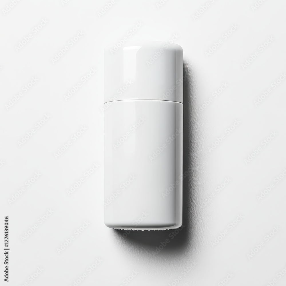Blank White Cosmetic Container Mockup on White Background. Blank White Cosmetic Container Mockup on White Background.