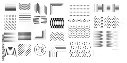 Pen lines Abstract design element,Marks collection,Motion design lines,Hand Drawn design set,Elements of Design to Create cool Looking Background,parallel lines Decoration collection.