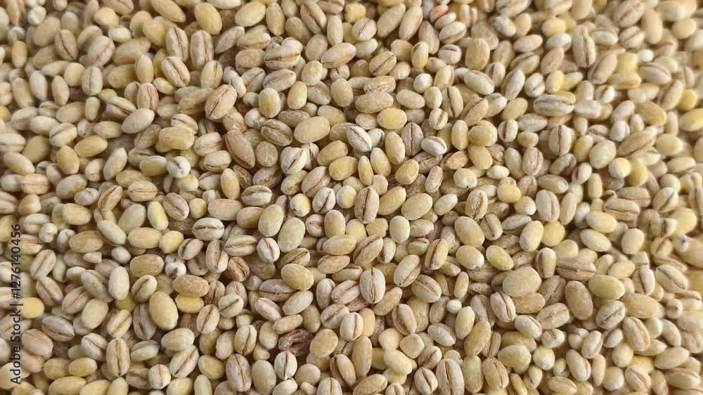 Barley on a wooden plate