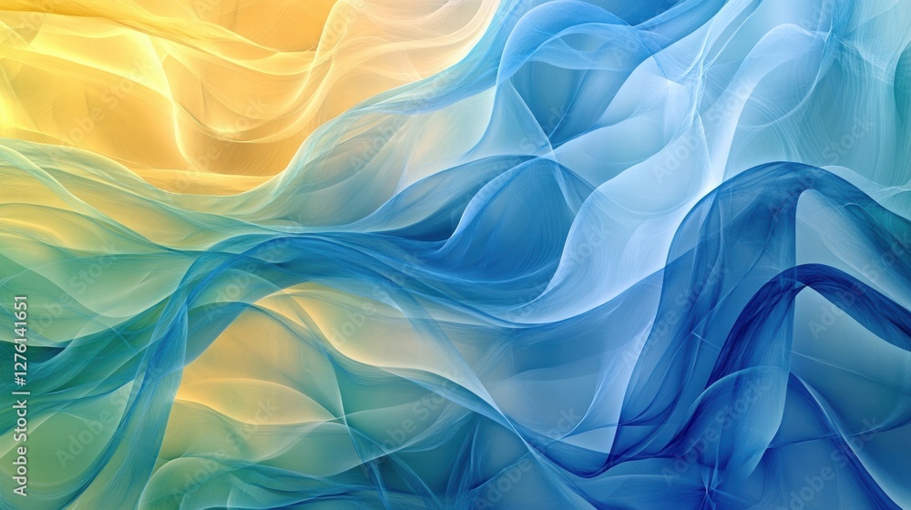 Obraz premium abstract blue and yellow wave background