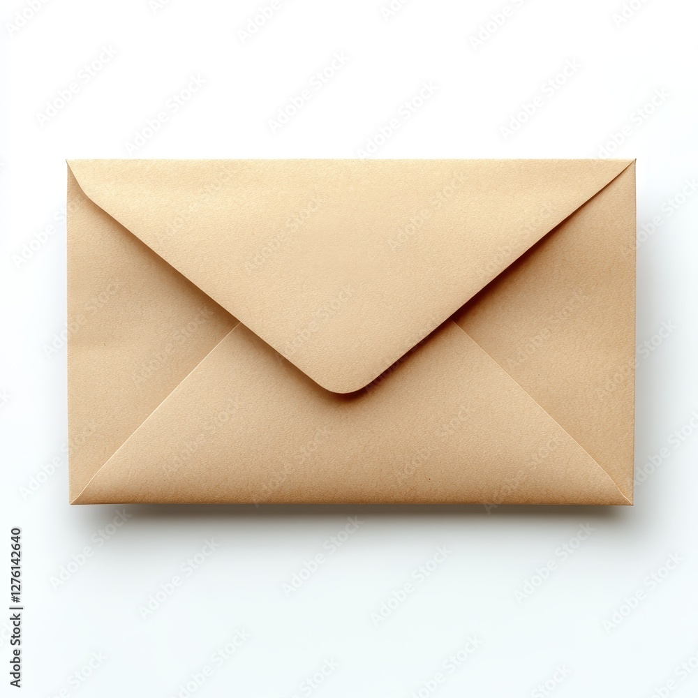 Simple Kraft Paper Envelope on White Background. Simple Kraft Paper Envelope on White Background.