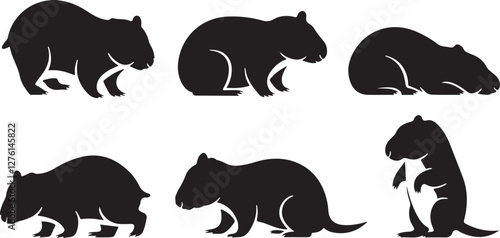 Wombat silhouettes
