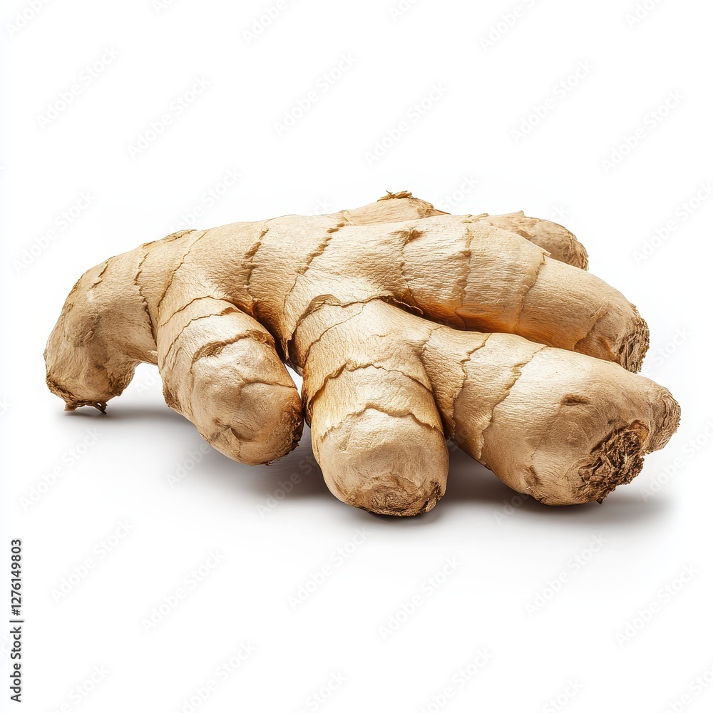 Fresh Organic Ginger Root Isolated on White Background. Fresh Organic Ginger Root Isolated on White Background.