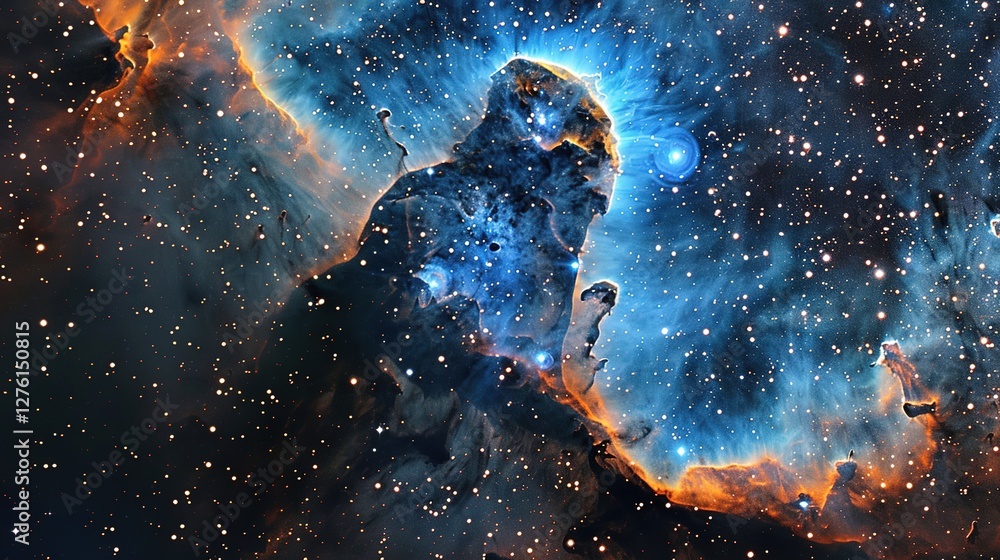 Fototapeta premium Nebula_blue_galactic_background