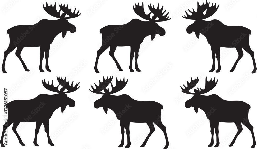 Fototapeta premium Moose silhouettes