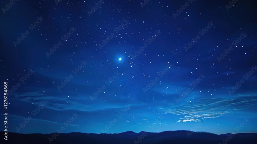 Fototapeta premium Night_sky_blue_galactic_background