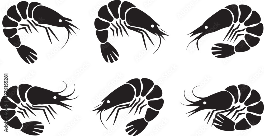 Obraz premium Shrimp silhouettes