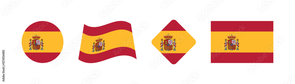 Vector Spain National Flag icon collection. Flag set of Spain various styles.
Vector Spain National Flag icon collection. Flag set of Spain various styles.