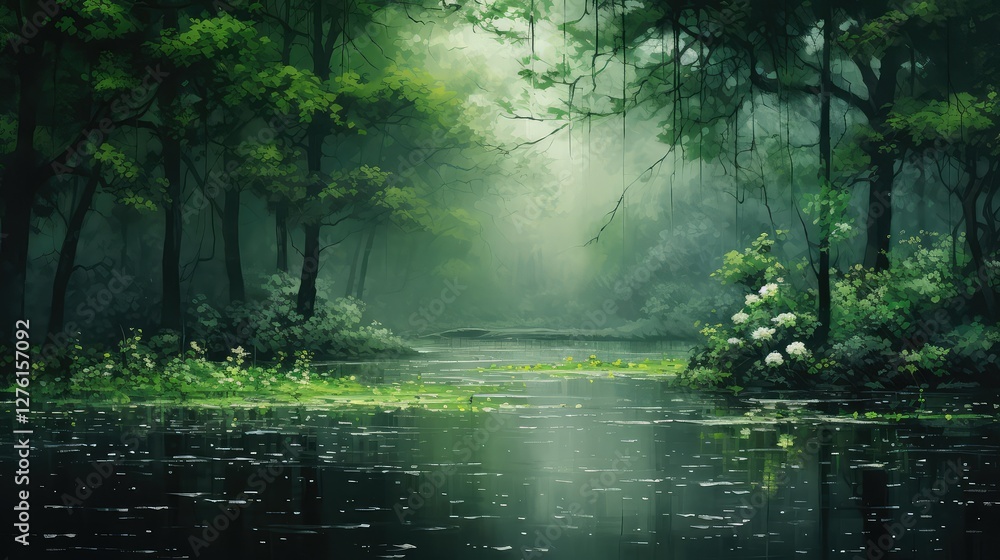 Obraz premium serene spring overlay