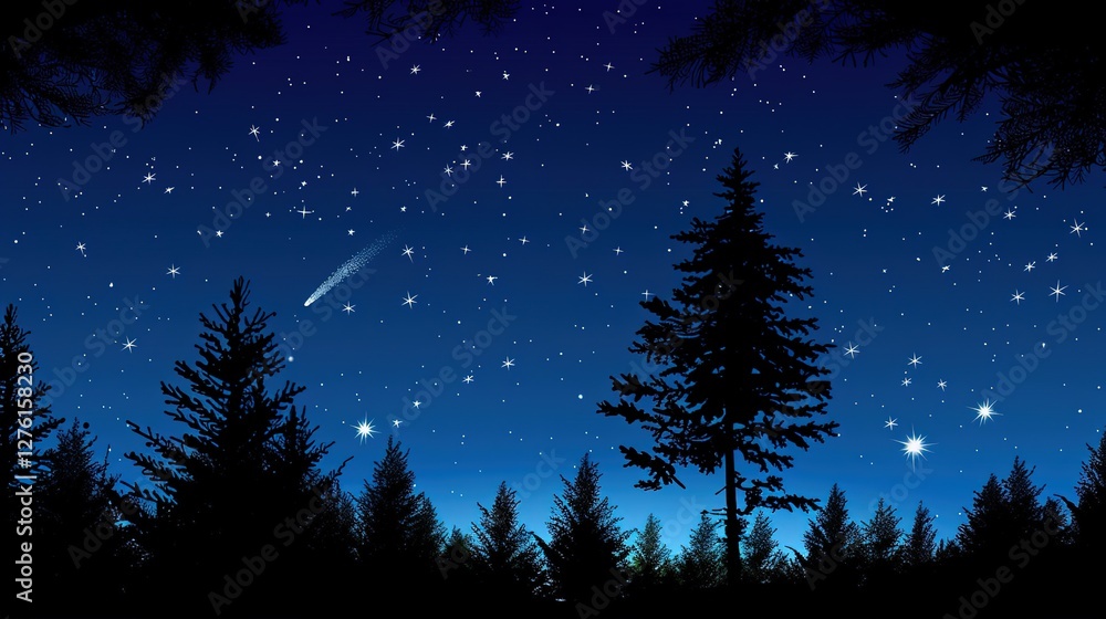 Naklejka premium Night_sky_blue_galactic_background