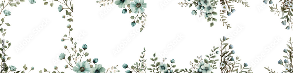 Seamless floral pattern with vibrant green leaves romantic flowers in various shades of pink blue and white Elegant botanical background for package design wedding invitation Seamless floral pattern with vibrant green leaves romantic flowers in various shades of pink blue and white Elegant botanical background for package design wedding invitation