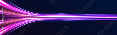 Sparkling blurry trail with imitation of movement and speed. City road car light trails motion background. Supersonic dynamic background.