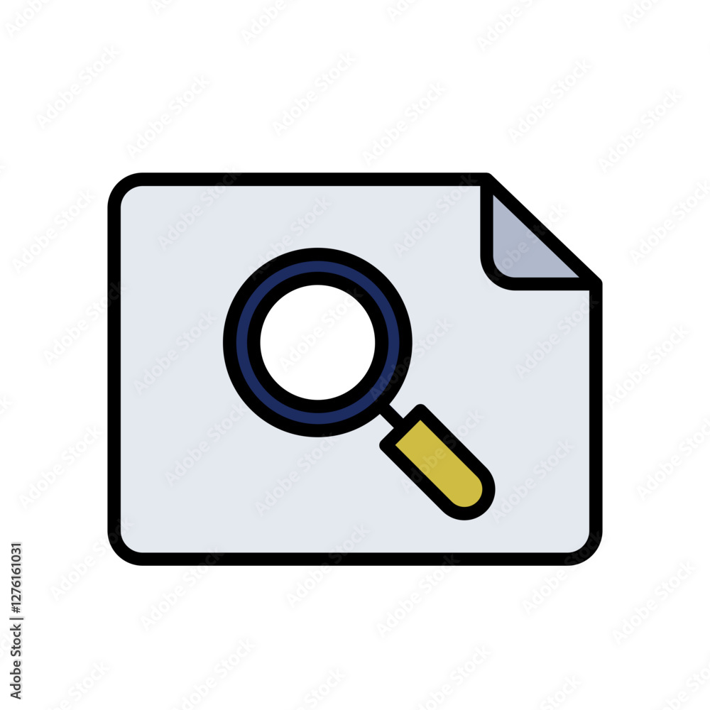 Document Search Filled Line Icon Document Search Filled Line Icon
